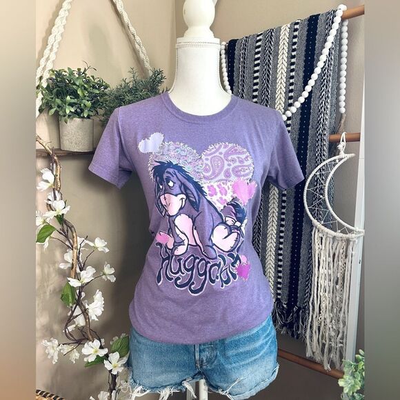 Disney Store Winnie the Pooh Eeyore Purple Short Sleeve Graphic T Shirt - Picture 1 of 4